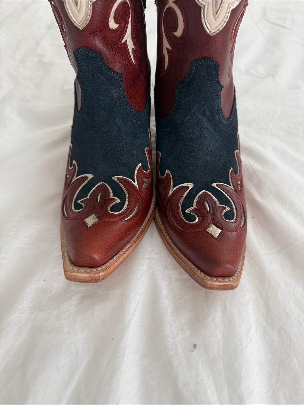 Ariat Western Ankle Boots in Brown, Black & Cream - Picture 6 of 7